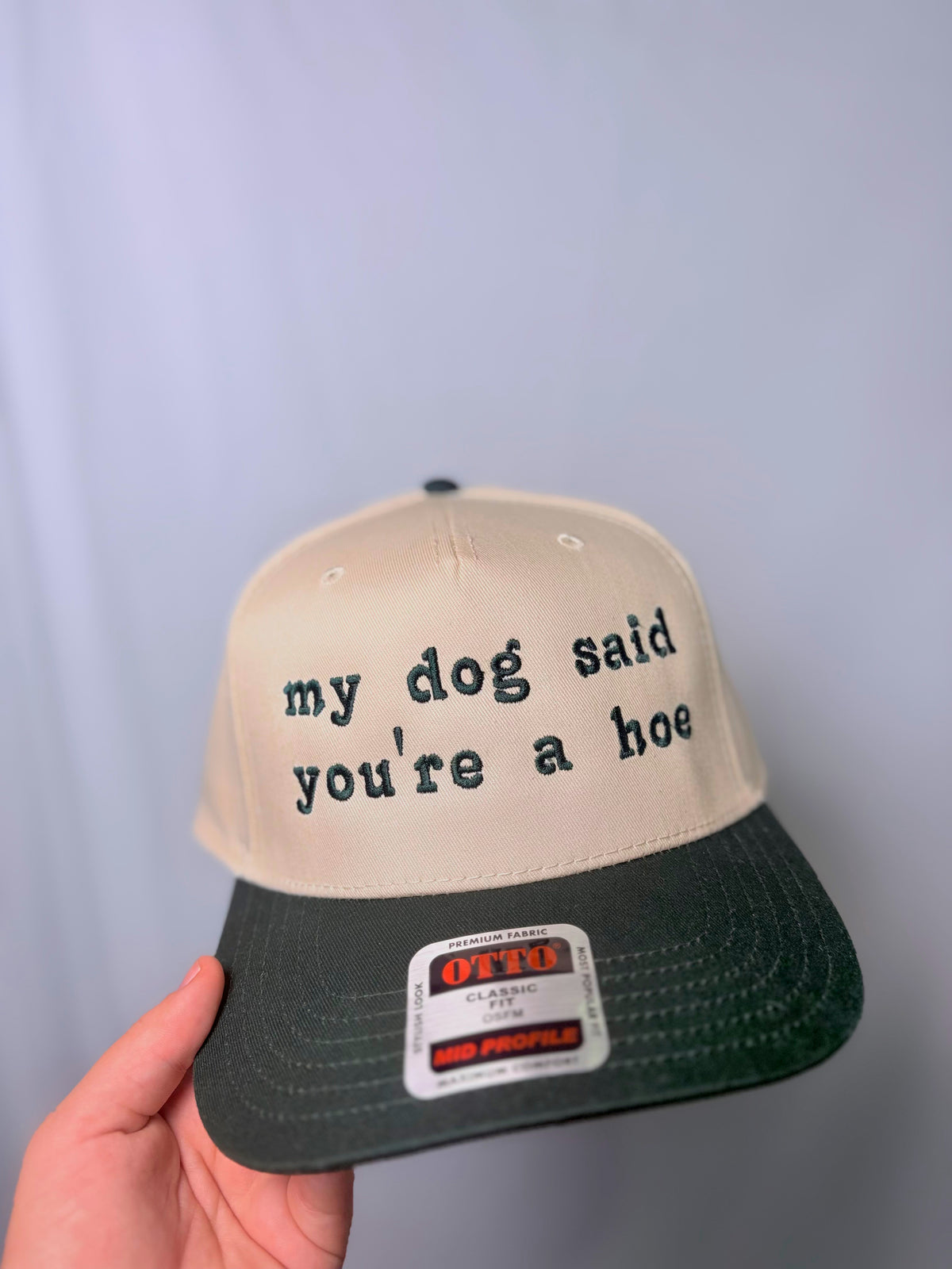 Dark Green Two-Tone Embroidered Hat