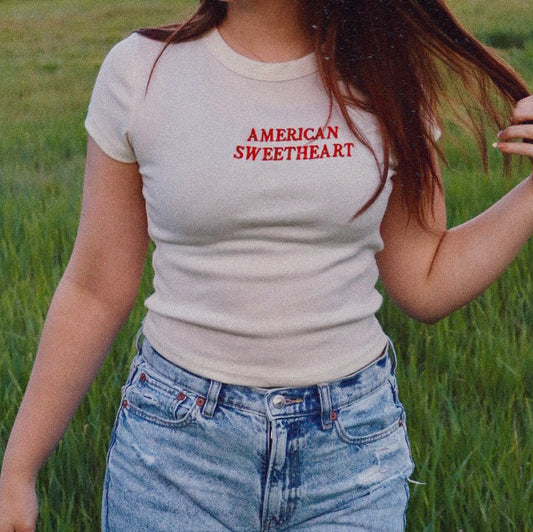 American Sweetheart Embroidered Baby Tee