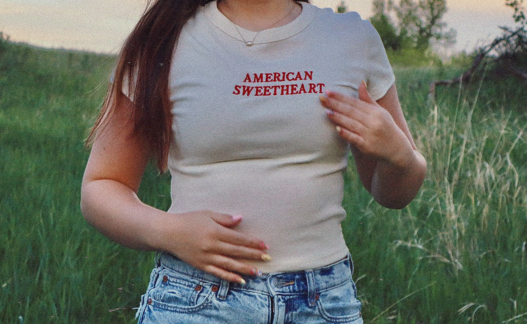 American Sweetheart Embroidered Baby Tee